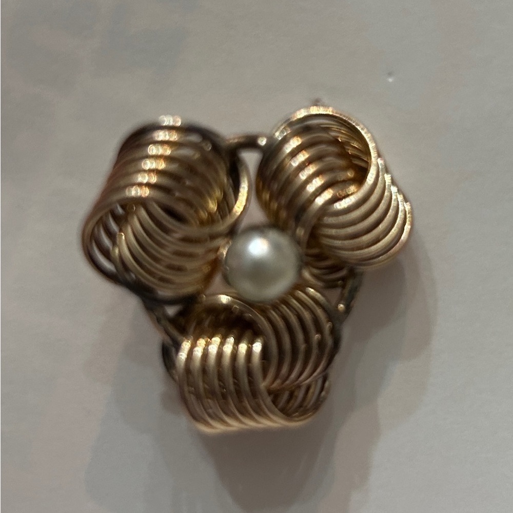 Vintage 12KGF Gold Filled Pearl Brooch 1/20​​​​